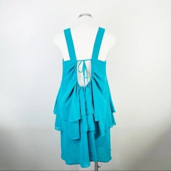 MM COUTURE BY MISS ME Turquoise Ruffled Dress New Medium - Picture 9 of 11